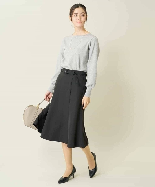 a.v.v（アーヴェヴェ）の「【洗える/イージーケア】ダブルクロスフレアスカート（スーツスカート・レディース・ネイビー/グレー系その他/ブラック・36/38/42/40/34）」の14枚目の写真