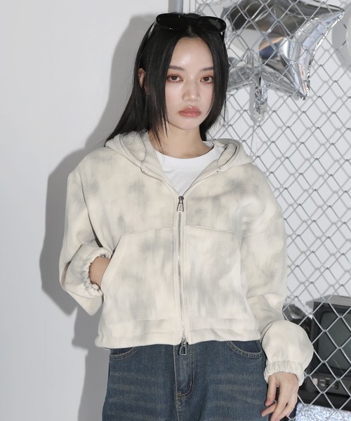 MSGirl(エムエスジーガール)の「ヴィンテージライクダブルジップデビルパーカー(パーカー・レディース・ブラック/ホワイト/チャコール・F)」の21枚目の写真
