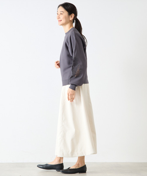 ニット セーター 「LOURMARIN」オーガンジー刺繍ニットプルオーバー レディース セール】【LOURMARIN】オーガンジー刺繍ニットプルオーバー