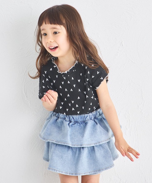 pairmanon(ペアマノン)の「【リンクコーデ】【リブコットン100】配色メローTシャツ(Tシャツ/カットソー・キッズ・ベージュ/ホワイト系その他/ブラウン/オレンジ系その他/ホワイト系その他2/ブラック系その他/アイボリー/ライトピンク/ブラック系その他2/ブラック・120/100/130/110/150/140/90)」の5枚目の写真