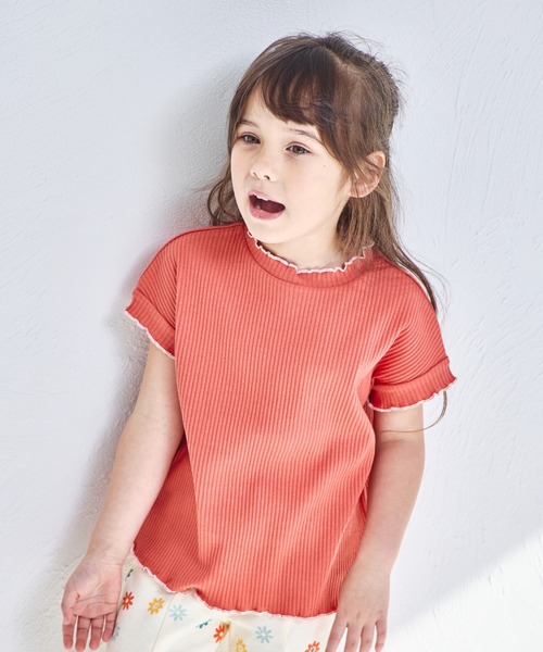 pairmanon(ペアマノン)の「【リンクコーデ】【リブコットン100】配色メローTシャツ(Tシャツ/カットソー・キッズ・ベージュ/ホワイト系その他/ブラウン/オレンジ系その他/ホワイト系その他2/ブラック系その他/アイボリー/ライトピンク/ブラック系その他2/ブラック・120/100/130/110/150/140/90)」の10枚目の写真