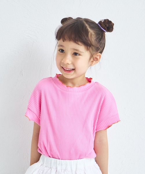 pairmanon(ペアマノン)の「【リンクコーデ】【リブコットン100】配色メローTシャツ(Tシャツ/カットソー・キッズ・ベージュ/ホワイト系その他/ブラウン/オレンジ系その他/ホワイト系その他2/ブラック系その他/アイボリー/ライトピンク/ブラック系その他2/ブラック・120/100/130/110/150/140/90)」の9枚目の写真