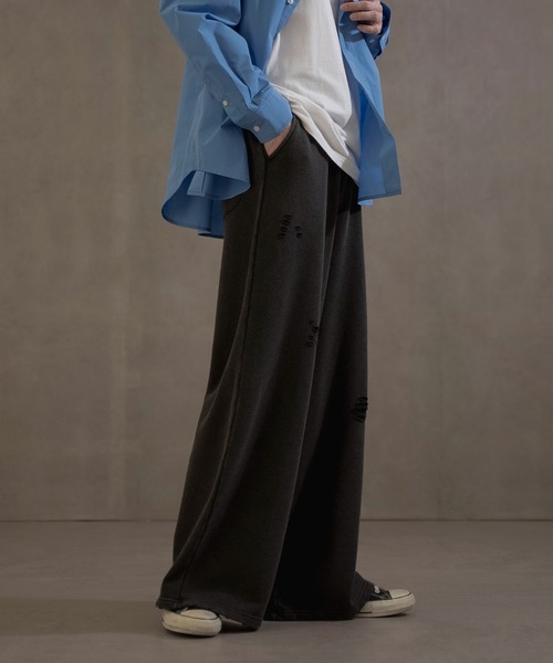 LUCY（ルーシー）の「LUCY/ダメージスウェットバギーパンツ（スウェットパンツ・メンズ・ブラック/杢グレー・MEDIUM/LARGE）」の17枚目の写真