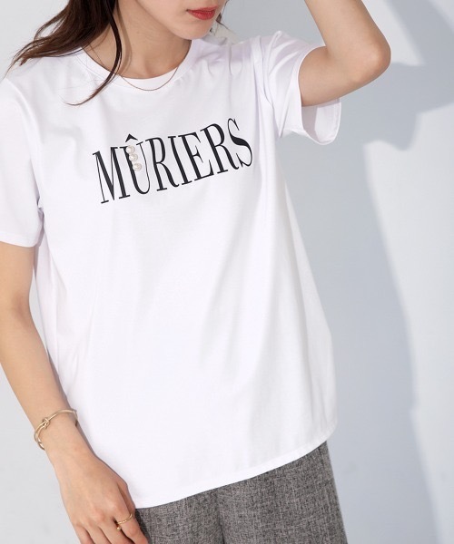 Bou Jeloud(ブージュルード)の「コットンロゴパールTシャツ(Tシャツ/カットソー・レディース・ホワイト・FREE)」の1枚目の写真