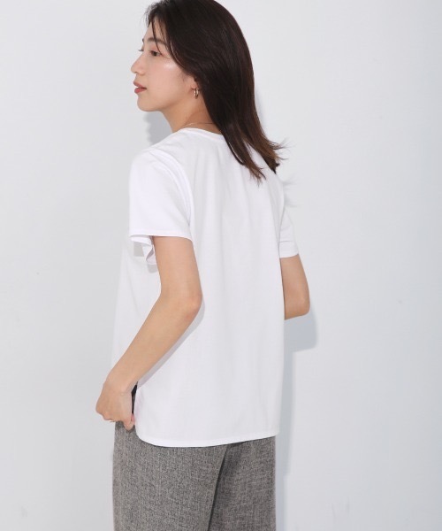 Bou Jeloud(ブージュルード)の「コットンロゴパールTシャツ(Tシャツ/カットソー・レディース・ホワイト・FREE)」の6枚目の写真