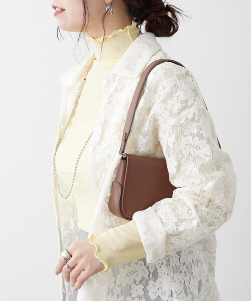 Remind me and forever（リマインドミーアンドフォーエバー）の「【2025SS】シアーハイネックプルオーバー（Tシャツ/カットソー・レディース・ピンク/イエロー/ブラック/オフホワイト・FREE）」の21枚目の写真