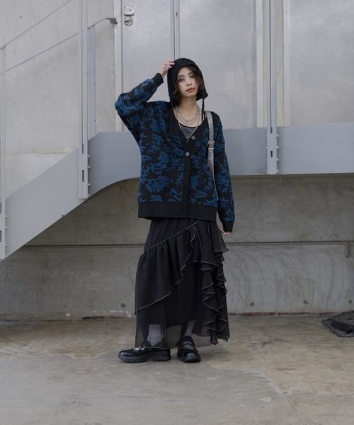 PAGEBOY（ページボーイ）の「3Dフラワージャガードカーディガン（カーディガン/ボレロ・レディース・オフホワイト/ブラック/ブルー系その他・FREE）」の21枚目の写真