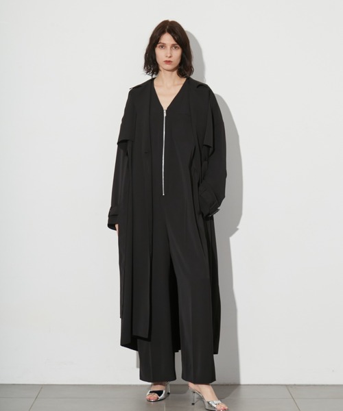 styling/(スタイリング)の「ウエストギャザーオールインワン(ワンピース・レディース・ベージュ/ブラック・1/0)」の5枚目の写真