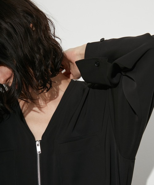 styling/(スタイリング)の「ウエストギャザーオールインワン(ワンピース・レディース・ベージュ/ブラック・1/0)」の10枚目の写真