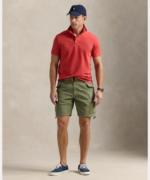 POLO RALPH LAUREN(ポロ ラルフ ローレン)の「カスタム スリム フィット メッシュ ポロシャツ(ポロシャツ・メンズ・レッド・L/M/S/XL/XS/XXL)」の3枚目の写真