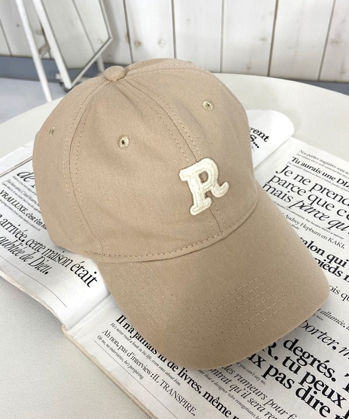 CRB（シーアールビー）の「Rロゴキャップ（キャップ・レディース・ブルー/アイボリー/ブラック/グリーン/ネイビー/ベージュ・F）」の3枚目の写真