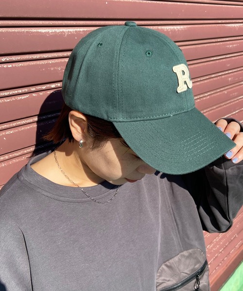 CRB（シーアールビー）の「Rロゴキャップ（キャップ・レディース・ブルー/アイボリー/ブラック/グリーン/ネイビー/ベージュ・F）」の7枚目の写真