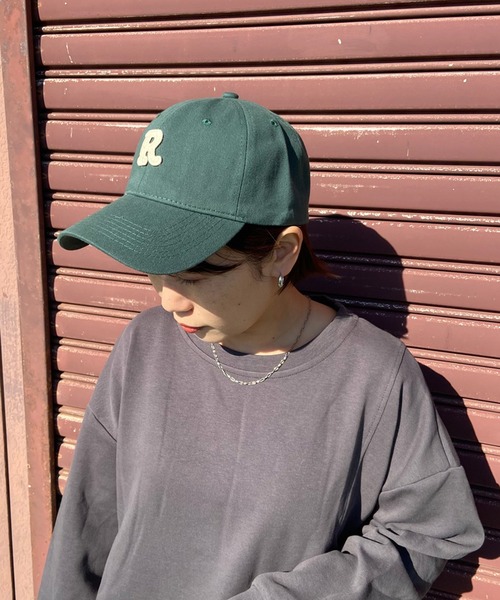 CRB（シーアールビー）の「Rロゴキャップ（キャップ・レディース・ブルー/アイボリー/ブラック/グリーン/ネイビー/ベージュ・F）」の8枚目の写真