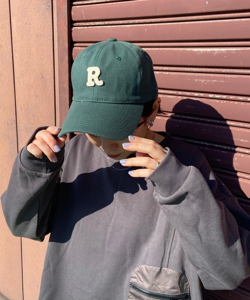 CRB（シーアールビー）の「Rロゴキャップ（キャップ・レディース・ブルー/アイボリー/ブラック/グリーン/ネイビー/ベージュ・F）」の9枚目の写真