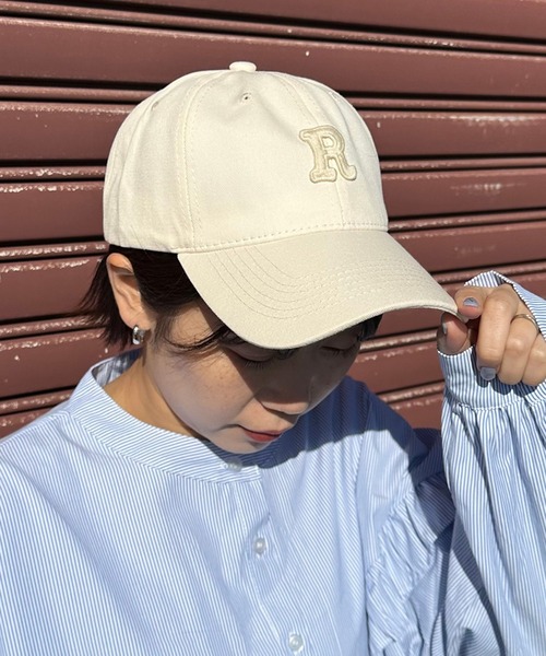 CRB（シーアールビー）の「Rロゴキャップ（キャップ・レディース・ブルー/アイボリー/ブラック/グリーン/ネイビー/ベージュ・F）」の11枚目の写真