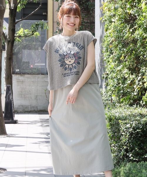 チチカカ（チチカカ）の「レースレイヤーＴワンピース（ワンピース・レディース・チャコールグレー/ベージュ/カーキ・FREE）」の3枚目の写真