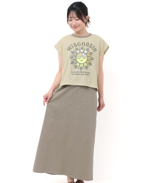 チチカカ（チチカカ）の「レースレイヤーＴワンピース（ワンピース・レディース・チャコールグレー/ベージュ/カーキ・FREE）」の8枚目の写真