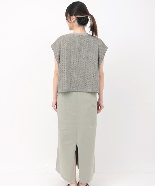 チチカカ（チチカカ）の「レースレイヤーＴワンピース（ワンピース・レディース・チャコールグレー/ベージュ/カーキ・FREE）」の11枚目の写真