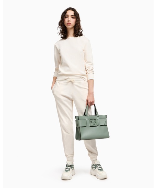 ARMANI EXCHANGE（アルマーニエクスチェンジ）の「【A|X アルマーニ エクスチェンジ】ロゴテープ スウェットジョガーパンツ（スウェットパンツ・レディース・ホワイト/ブラック・MEDIUM/LARGE/X-SMALL/SMALL）」の4枚目の写真