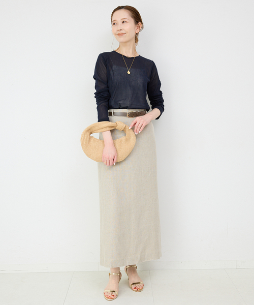 SLOBE IENA（スローブイエナ）の「コットンチュールプルオーバー（Tシャツ/カットソー・レディース・アイボリー/ネイビー/サックスブルー/ピンク・FREE）」の12枚目の写真