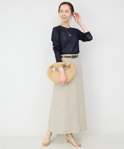 SLOBE IENA（スローブイエナ）の「コットンチュールプルオーバー（Tシャツ/カットソー・レディース・アイボリー/ネイビー/サックスブルー/ピンク・FREE）」の13枚目の写真