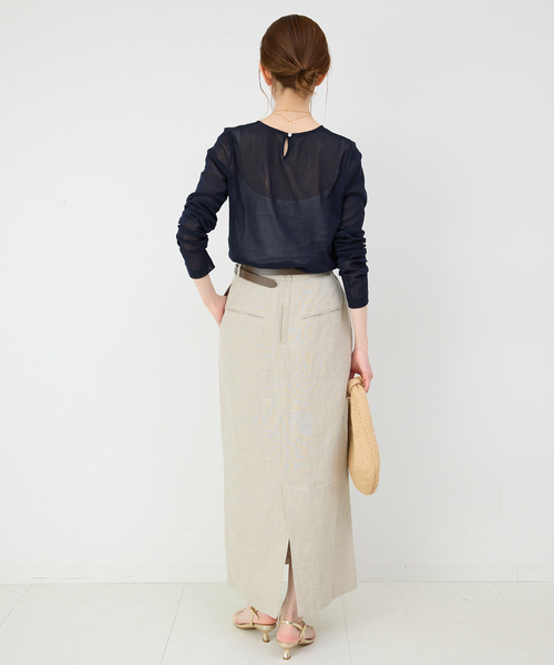 SLOBE IENA（スローブイエナ）の「コットンチュールプルオーバー（Tシャツ/カットソー・レディース・アイボリー/ネイビー/サックスブルー/ピンク・FREE）」の14枚目の写真