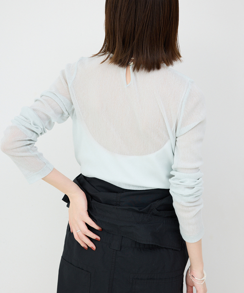 SLOBE IENA（スローブイエナ）の「コットンチュールプルオーバー（Tシャツ/カットソー・レディース・アイボリー/ネイビー/サックスブルー/ピンク・FREE）」の22枚目の写真