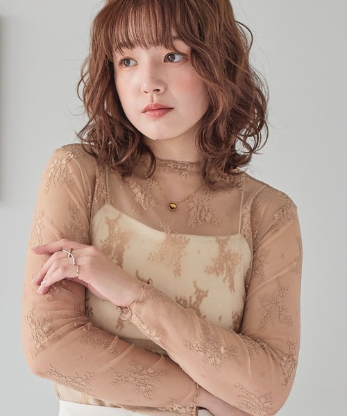 花柄シアートップス（Tシャツ/カットソー）｜LinoU.（リノユー）の