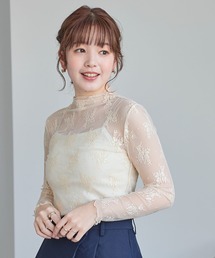 花柄シアートップス
