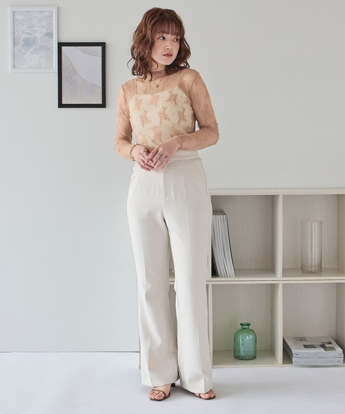 LinoU.(リノユー)の「花柄シアートップス(Tシャツ/カットソー・レディース・ブラック/アイボリー/ホワイト/ベージュ・S/M/L)」の21枚目の写真