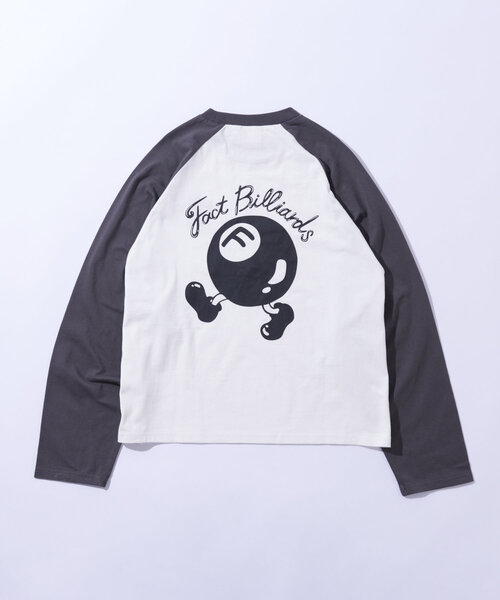 WHO'S WHO gallery（フーズフーギャラリー）の「【UNISEX/ユニセックス】COOPER FACTビリヤードラグランロンTEE（Tシャツ/カットソー・レディース・ブラック/チャコールグレー・MEDIUM/LARGE）」の5枚目の写真