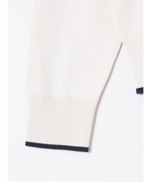 m.f.editorial(エムエフエディトリアル)の「【UVカット 静電気防止 アンチピリング ウォッシャブル】m.f.エディトリアル レディース 配色クルーネック ニットカーディガン(カーディガン/ボレロ・レディース・ネイビー/ベージュ・LARGE/MEDIUM)」の11枚目の写真