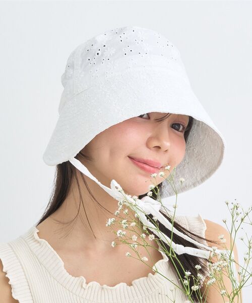 earth music&ecology(アースミュージックアンドエコロジー)の「アソートボンネットハット(ハット・レディース・ホワイト/ライトインディゴブルー/その他5・FREE)」の5枚目の写真