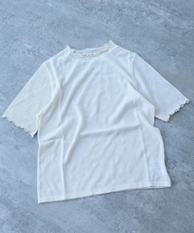 完売アイテム❗️ ビュルデサボン　花びらタートルプルオーバー　ホワイト bulle de savon｜ビュルデサボンのTシャツ/カットソー