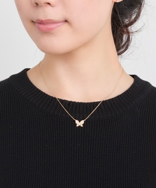 キュービックバタフライプチペンダントネックレス（ネックレス