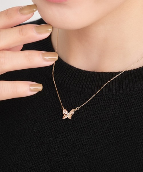キュービックバタフライプチペンダントネックレス（ネックレス