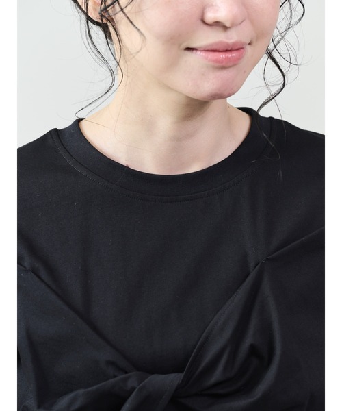 DOLLUPOOPS（ドールアップウップス）の「フロントツイストアシメヘムトップス（Tシャツ/カットソー・レディース・キャメル/ブラック/カーキ/ブルー・38）」の14枚目の写真