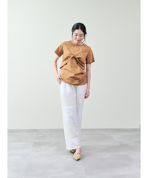 DOLLUPOOPS（ドールアップウップス）の「フロントツイストアシメヘムトップス（Tシャツ/カットソー・レディース・キャメル/ブラック/カーキ/ブルー・38）」の8枚目の写真