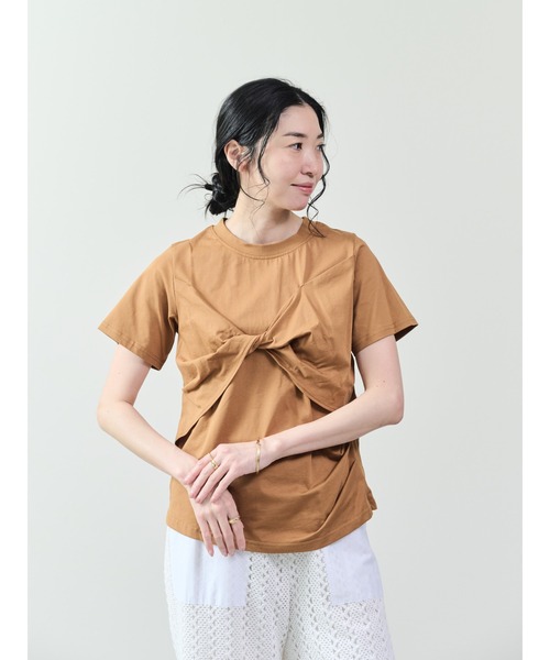 DOLLUPOOPS（ドールアップウップス）の「フロントツイストアシメヘムトップス（Tシャツ/カットソー・レディース・キャメル/ブラック/カーキ/ブルー・38）」の21枚目の写真