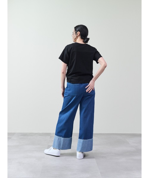 DOLLUPOOPS（ドールアップウップス）の「フロントツイストアシメヘムトップス（Tシャツ/カットソー・レディース・キャメル/ブラック/カーキ/ブルー・38）」の7枚目の写真