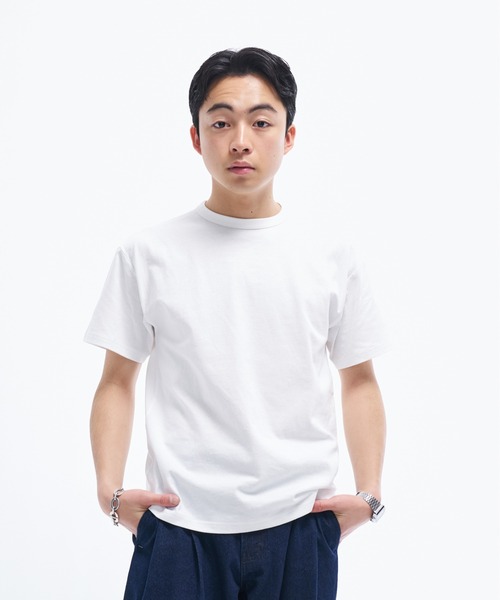 大人気■AKM■バックロゴ L/S クルーネック Tシャツ ホワイト 半袖 Tシャツ バックロゴプリント クルーネック トップス クルー