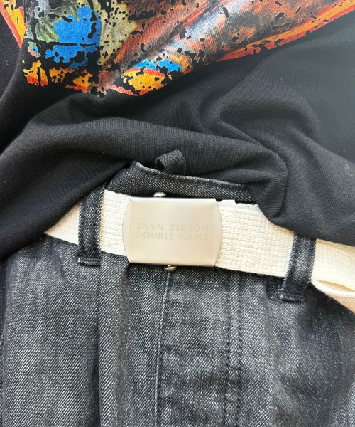 DOUBLE NAME(ダブルネーム)の「マットバックルロゴ刺しゅうガチャベルト(ベルト・レディース・パープル/ピンク/オフホワイト/ブラック/ブラウン/カーキ/ホワイト/ボルドー・FREE)」の21枚目の写真