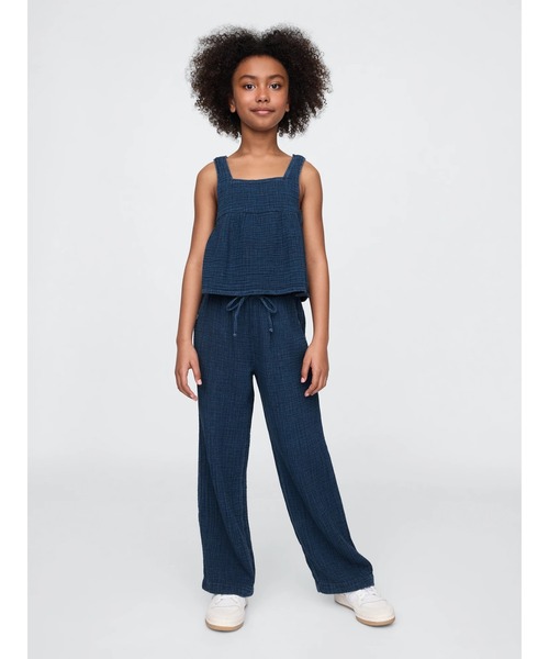 GAP（ギャップ）の「クリンクルガーゼ デニムバギーパンツ (キッズ)（その他パンツ・キッズ・インディゴブルー・110cm/160cm/140cm/130cm/150cm/120cm）」の2枚目の写真