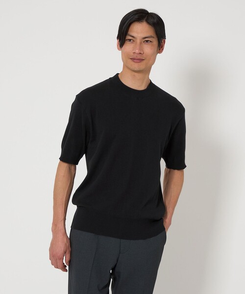 gicipi(ジチピ)の「<gicipi>アラゴースタ クルーネック 半袖 ニット(ニット/セーター・メンズ・ホワイト/ブラック/その他1・4/3)」の2枚目の写真
