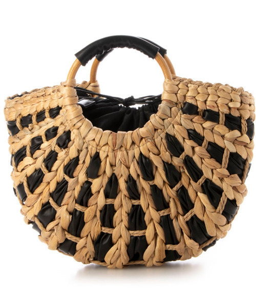 cache cache（カシュ カシュ）の「カシュカシュ cachecache / バンクワンコンビラウンドカゴバッグ（かごバッグ・レディース・ブラック/アイボリー・FREE）」の14枚目の写真