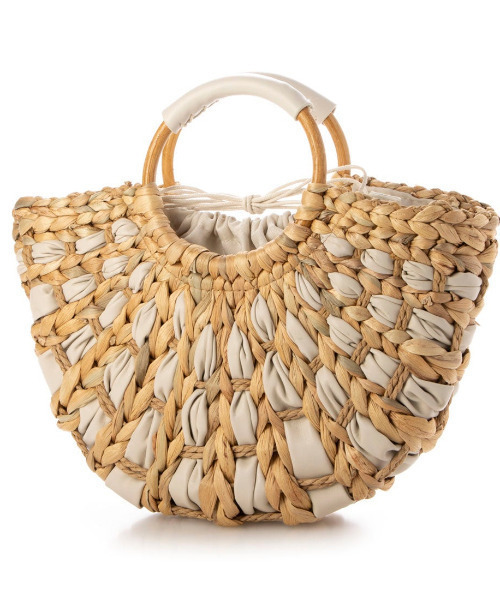 cache cache（カシュ カシュ）の「カシュカシュ cachecache / バンクワンコンビラウンドカゴバッグ（かごバッグ・レディース・ブラック/アイボリー・FREE）」の3枚目の写真