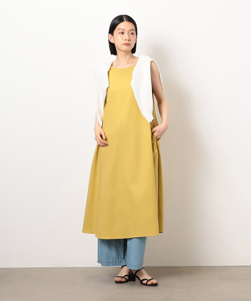 COMME CA ISM（コムサイズム）の「デイリーリラックス ノースリーブワンピース ナチュラル（ワンピース・レディース・ブラウン/ネイビー/マスタード/オリーブ・LARGE/MEDIUM）」の4枚目の写真