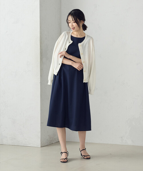 COMME CA ISM（コムサイズム）の「デイリーリラックス ノースリーブワンピース ナチュラル（ワンピース・レディース・ブラウン/ネイビー/マスタード/オリーブ・LARGE/MEDIUM）」の9枚目の写真