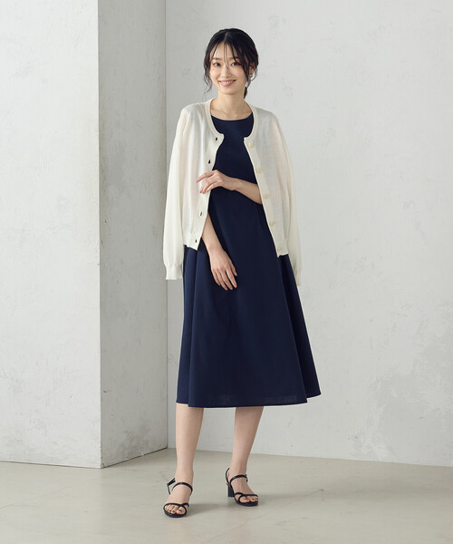 COMME CA ISM（コムサイズム）の「デイリーリラックス ノースリーブワンピース ナチュラル（ワンピース・レディース・ブラウン/ネイビー/マスタード/オリーブ・LARGE/MEDIUM）」の10枚目の写真