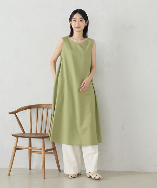 COMME CA ISM（コムサイズム）の「デイリーリラックス ノースリーブワンピース ナチュラル（ワンピース・レディース・ブラウン/ネイビー/マスタード/オリーブ・LARGE/MEDIUM）」の20枚目の写真